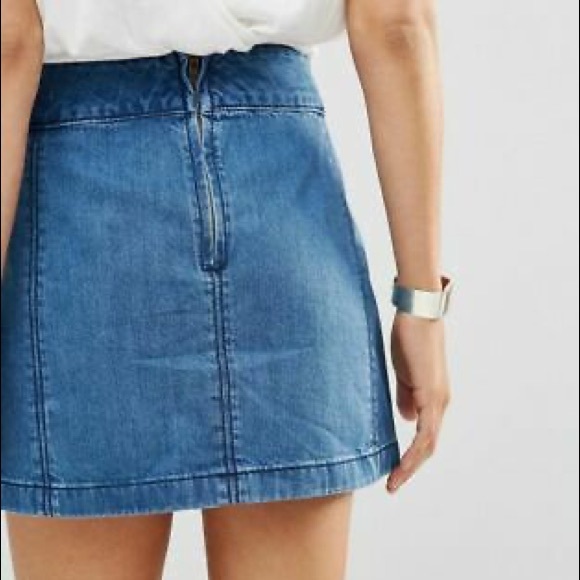 Free People Zip To It Denim Mini Skirt - Picture 2 of 5